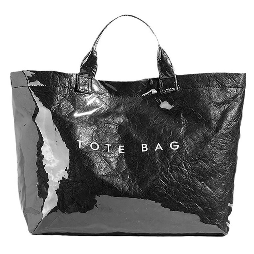 6629 Paper Tote Bags with PVC Surface Top-handle Bag Vintage Clear Purses